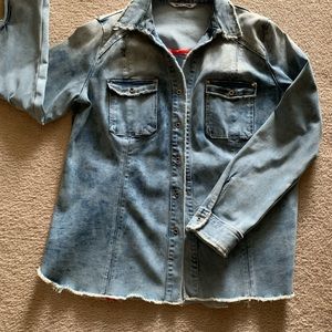 Nygard distressed Denim shirt L